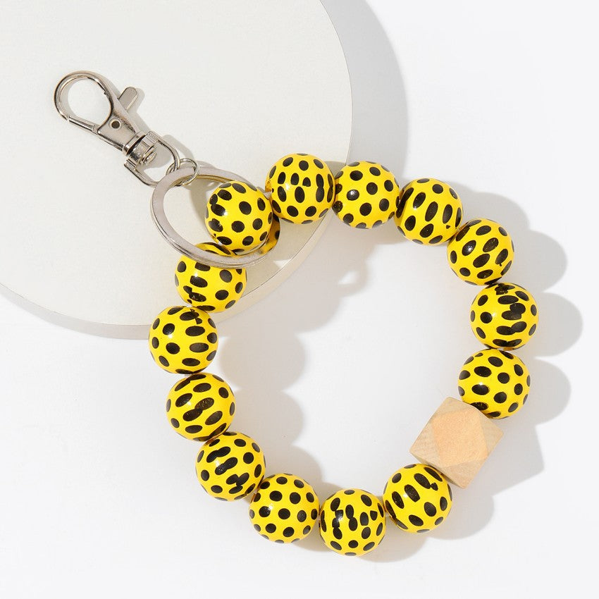 Wholesale Wooden Beaded Wrist Keychain
